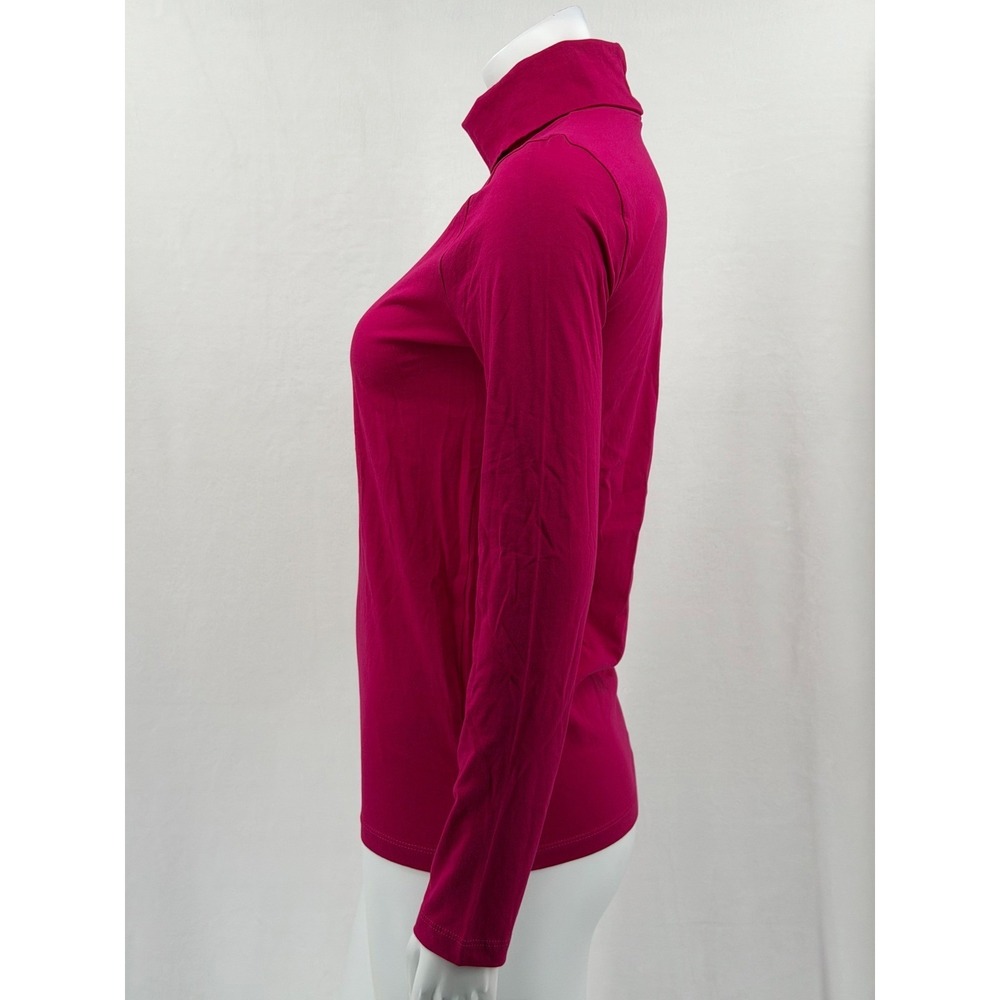 J Crew Top Womens Small Pink Tissue Turtleneck Long Sleeve Staple 100% Cotton - Picture 4 of 13
